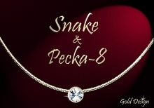 Snake - Pecka 8- řetízek zlacený